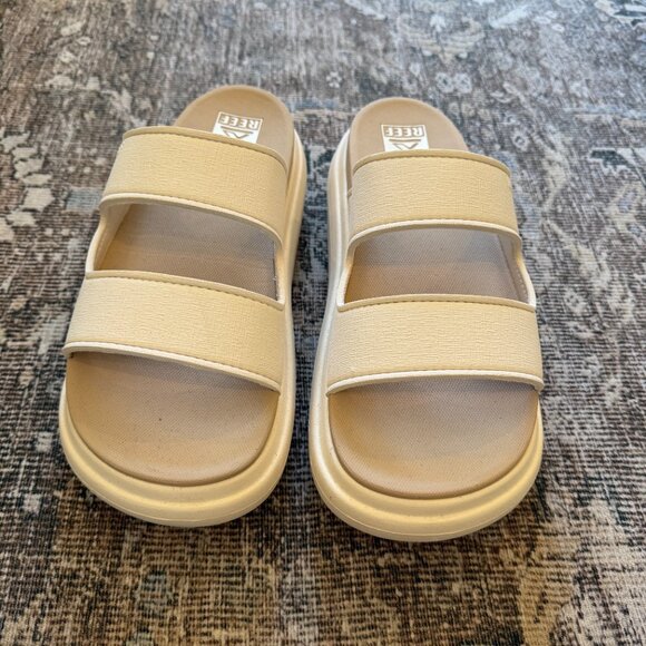 Reef Sierra 2 Bar Platform Sandal • size 11 • Tan & Cream - Picture 5 of 9
